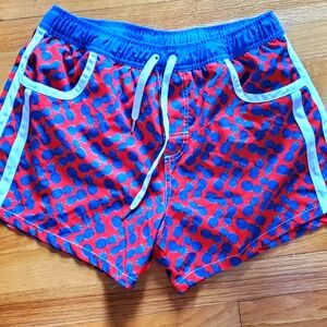Andrew christian Red and Blue Pineapple Print swim trunks